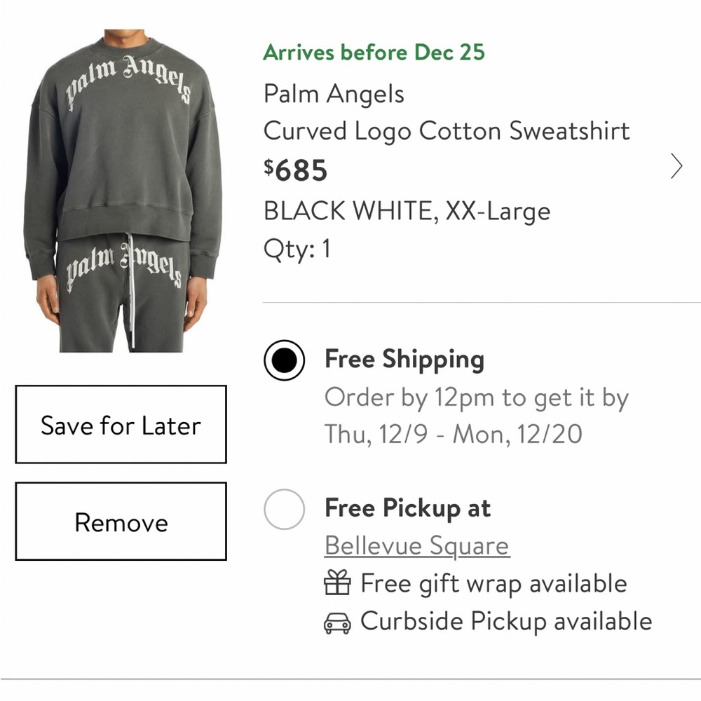 Like New Palm Angels Curved Logo Cotton Sweat Set Size XL